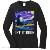 Let It Gogh Funny Art Starry Night Women's Long Sleeve Shirt thumb 0
