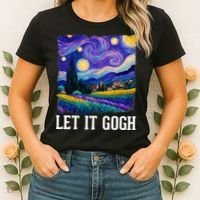 Let It Gogh Funny Art Starry Night Women's T-Shirt thumb 2