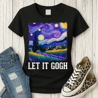 Let It Gogh Funny Art Starry Night Women's T-Shirt thumb 3