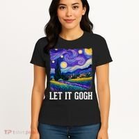 Let It Gogh Funny Art Starry Night Women's T-Shirt thumb 4