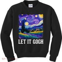 Let It Gogh Funny Art Starry Night Kids Sweatshirt thumb 0
