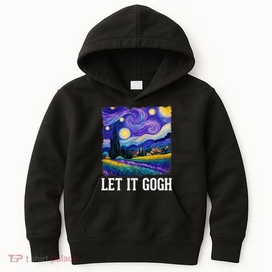 Let It Gogh Funny Art Starry Night Kids Hoodie