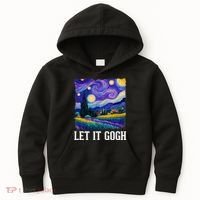 Let It Gogh Funny Art Starry Night Kids Hoodie thumb 0