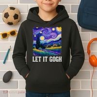 Let It Gogh Funny Art Starry Night Kids Hoodie thumb 2