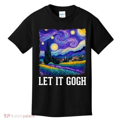 Let It Gogh Funny Art Starry Night Kids T-Shirt