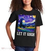 Let It Gogh Funny Art Starry Night Kids T-Shirt thumb 2