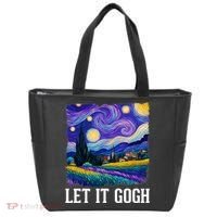 Let It Gogh Funny Art Starry Night Tote Bag thumb 0