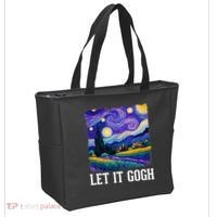 Let It Gogh Funny Art Starry Night Tote Bag thumb 2