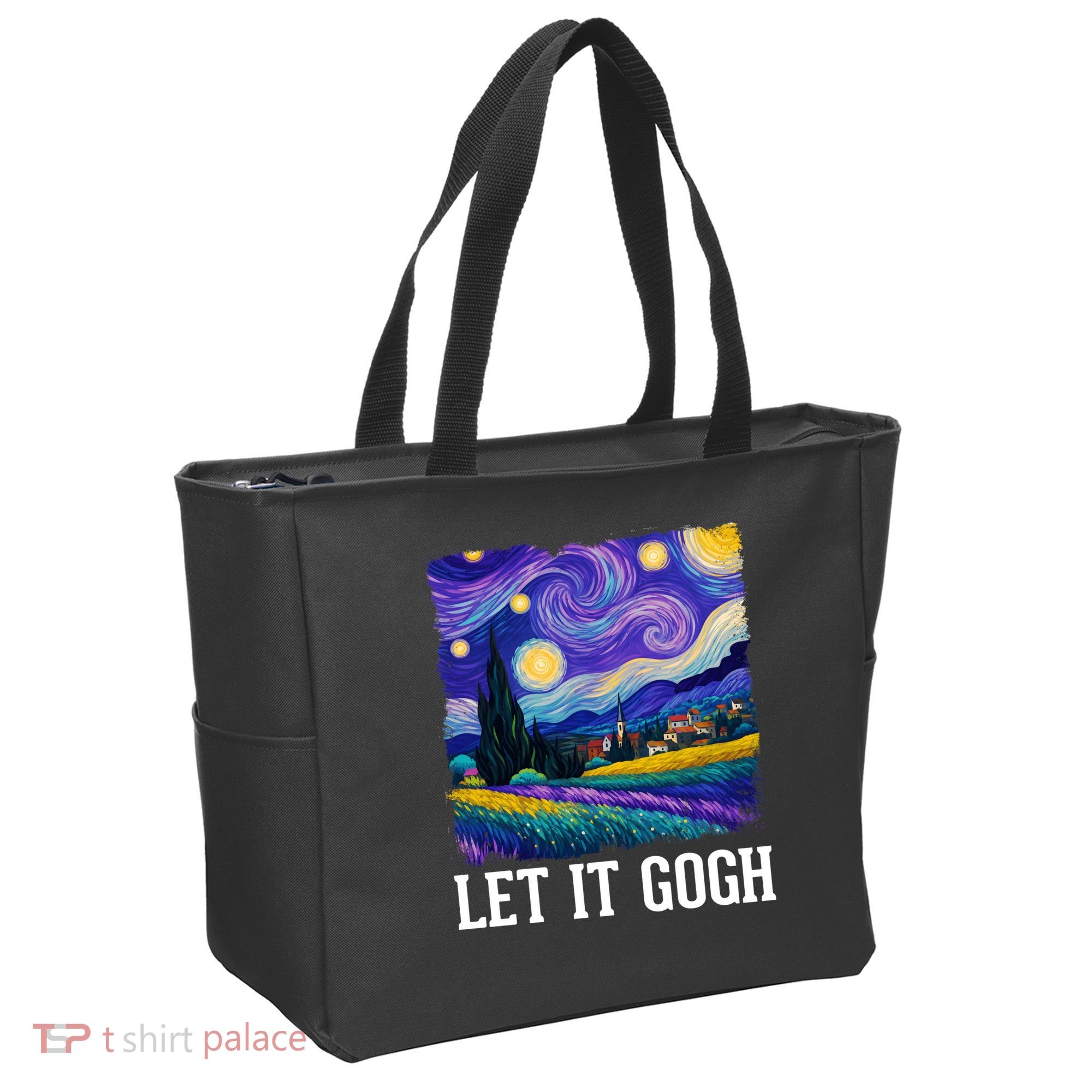 Let It Gogh Funny Art Starry Night Tote Bag