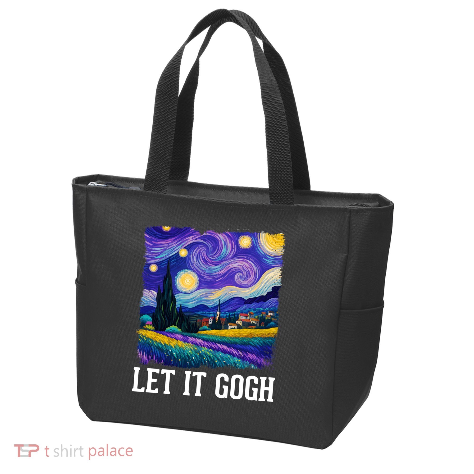 Let It Gogh Funny Art Starry Night Tote Bag