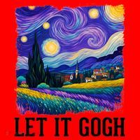 Let It Gogh Funny Art Starry Night Santa Hat thumb 1