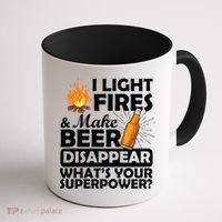 Light Fires Make Beer Disappear Superpower  Coffee Mug thumb 1