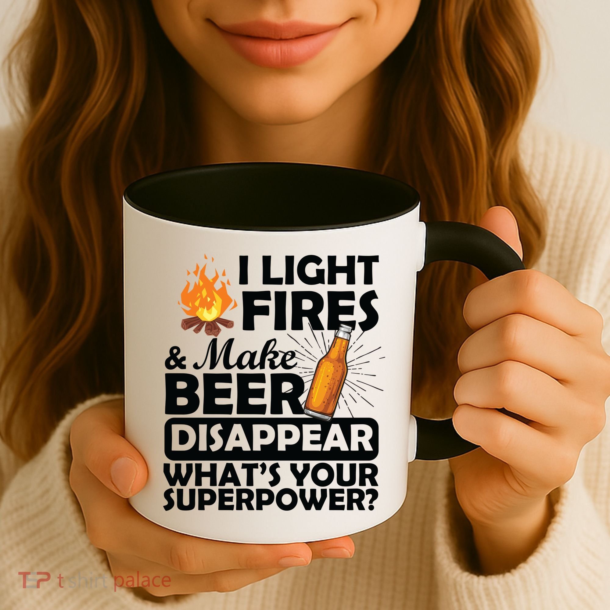 Light Fires Make Beer Disappear Superpower  Coffee Mug