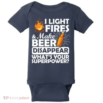 Light Fires Make Beer Disappear Superpower  Baby Bodysuit