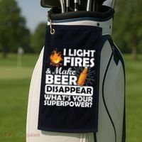 Light Fires Make Beer Disappear Superpower  Golf Towel thumb 2