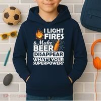 Light Fires Make Beer Disappear Superpower  Kids Hoodie thumb 2