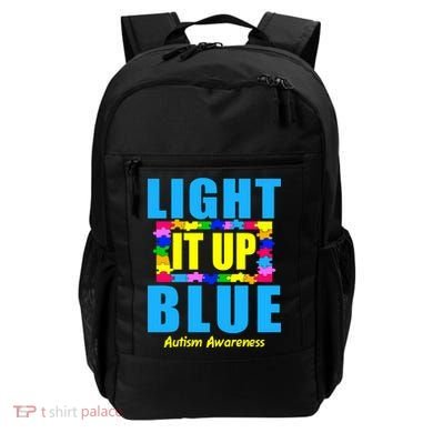 Light It Up Blue Autism Awareness Puzzle Pieces Backpack