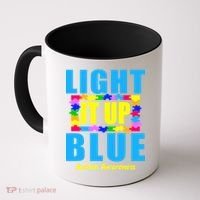 Light It Up Blue Autism Awareness Puzzle Pieces Coffee Mug thumb 0