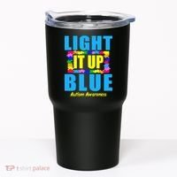 Light It Up Blue Autism Awareness Puzzle Pieces Tumbler thumb 0