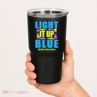 Light It Up Blue Autism Awareness Puzzle Pieces Tumbler thumb 2