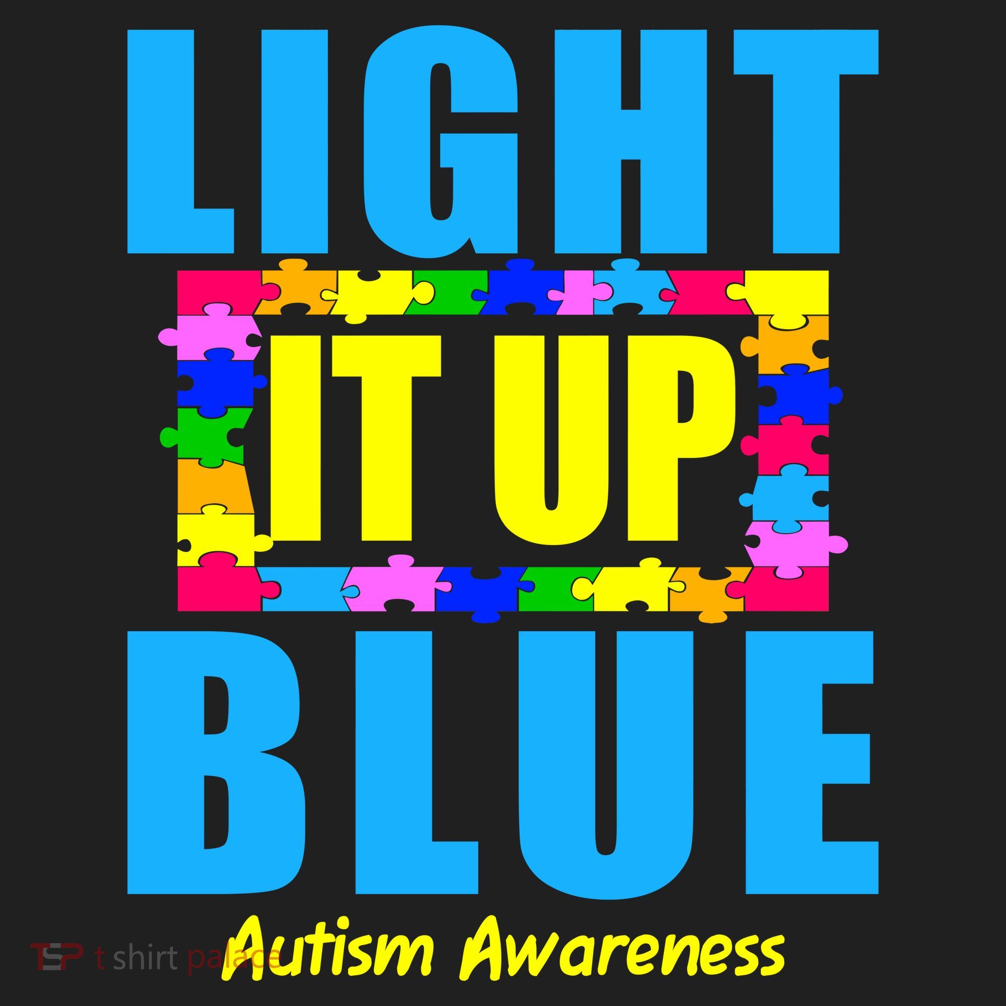 Light It Up Blue Autism Awareness Puzzle Pieces Tumbler