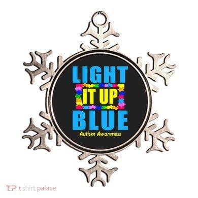 Light It Up Blue Autism Awareness Puzzle Pieces Ornament