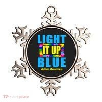Light It Up Blue Autism Awareness Puzzle Pieces Ornament thumb 0