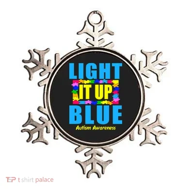 Light It Up Blue Autism Awareness Puzzle Pieces Ornament