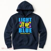 Light It Up Blue Autism Awareness Puzzle Pieces Hoodie thumb 0