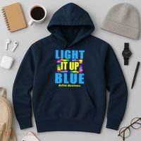 Light It Up Blue Autism Awareness Puzzle Pieces Hoodie thumb 3