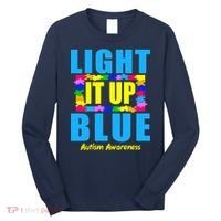 Light It Up Blue Autism Awareness Puzzle Pieces Long Sleeve Shirt thumb 0