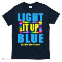 Light It Up Blue Autism Awareness Puzzle Pieces T-Shirt thumb 0
