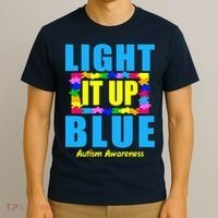 Light It Up Blue Autism Awareness Puzzle Pieces T-Shirt thumb 3