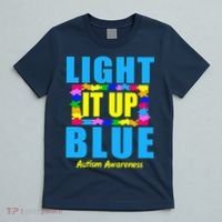 Light It Up Blue Autism Awareness Puzzle Pieces T-Shirt thumb 5