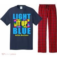 Light It Up Blue Autism Awareness Puzzle Pieces Pajama Set thumb 0