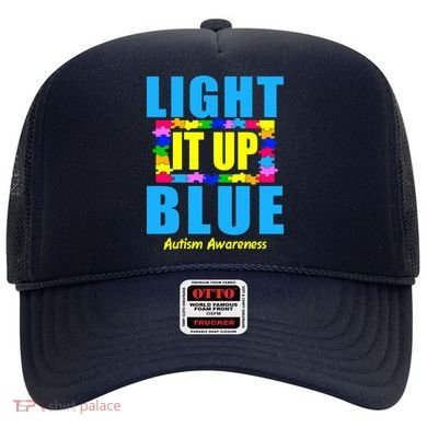 Light It Up Blue Autism Awareness Puzzle Pieces Hat
