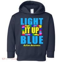 Light It Up Blue Autism Awareness Puzzle Pieces Toddler Hoodie thumb 0