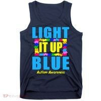 Light It Up Blue Autism Awareness Puzzle Pieces Tank Top thumb 0