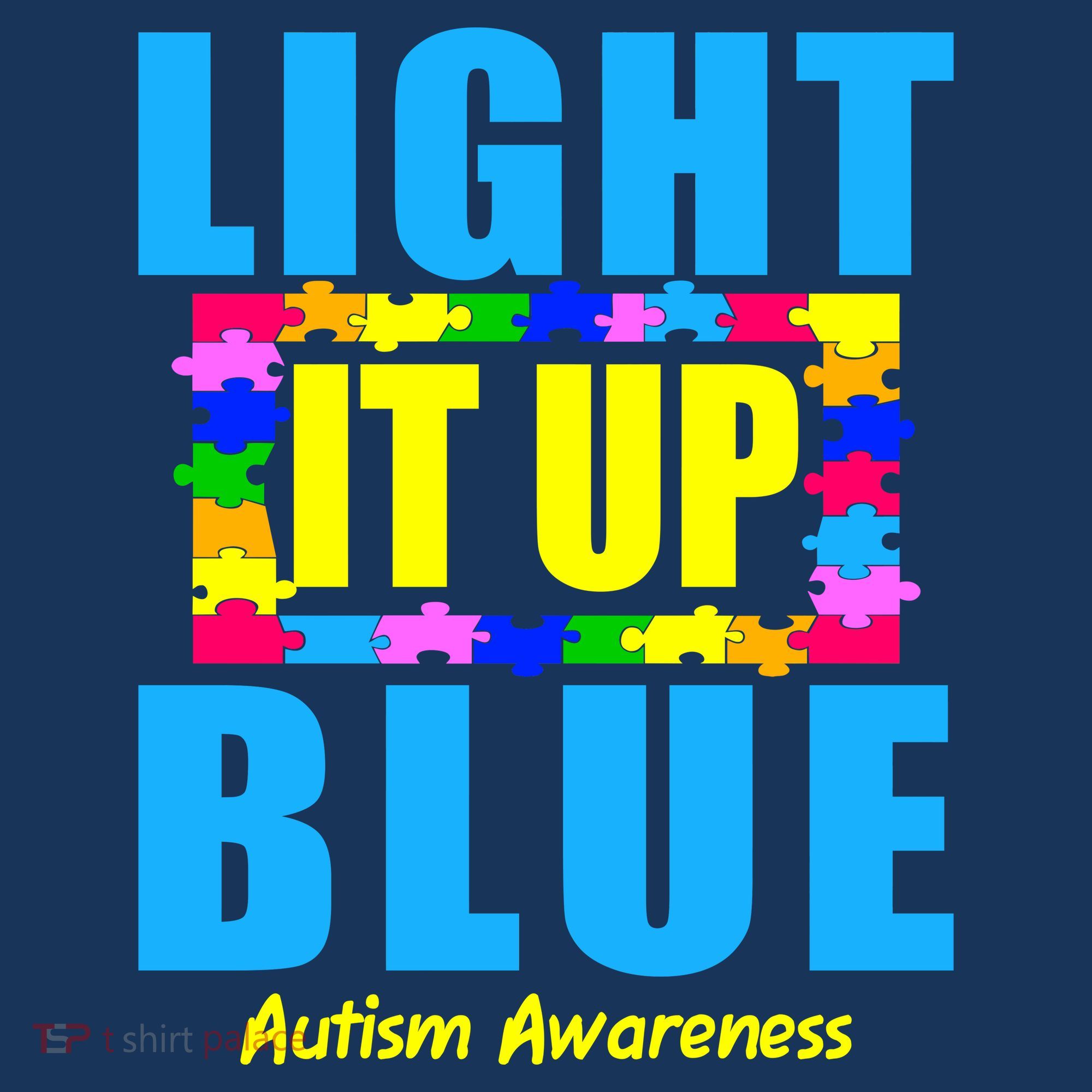 Light It Up Blue Autism Awareness Puzzle Pieces Kids Sweatshirt