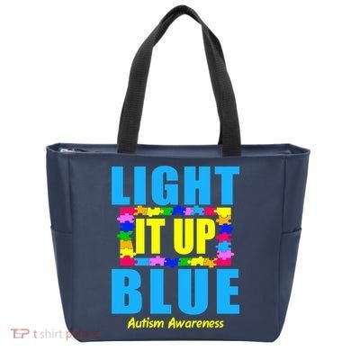 Light It Up Blue Autism Awareness Puzzle Pieces Bag