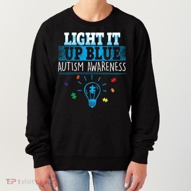Light It Up Blue Autism Puzzle Bulb Women's Sweatshirt