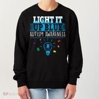 Light It Up Blue Autism Puzzle Bulb Women's Sweatshirt thumb 0