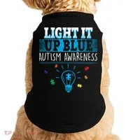 Light It Up Blue Autism Puzzle Bulb Doggie Tank thumb 0