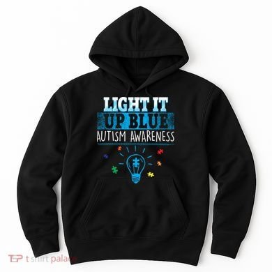 Light It Up Blue Autism Puzzle Bulb Hoodie