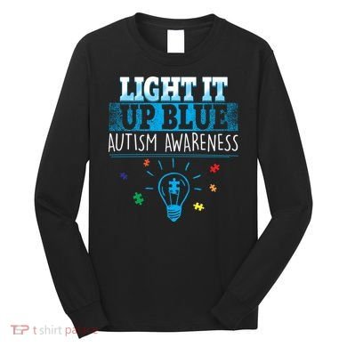 Light It Up Blue Autism Puzzle Bulb Long Sleeve Shirt