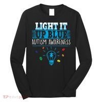 Light It Up Blue Autism Puzzle Bulb Long Sleeve Shirt thumb 0