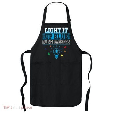Light It Up Blue Autism Puzzle Bulb Apron