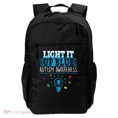 Light It Up Blue Autism Puzzle Bulb Backpack
