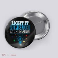 Light It Up Blue Autism Puzzle Bulb Button thumb 0