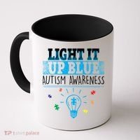 Light It Up Blue Autism Puzzle Bulb Coffee Mug thumb 0